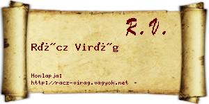 Rácz Virág névjegykártya